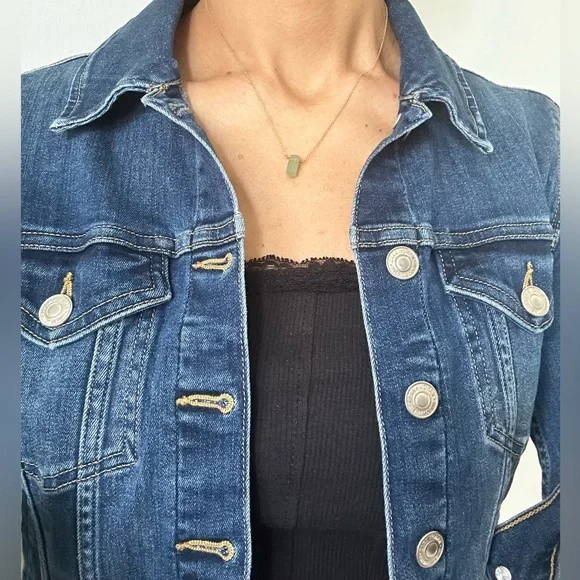 NWOT Gold plated chain with a Green Aventurine real stone - Picture 9 of 11